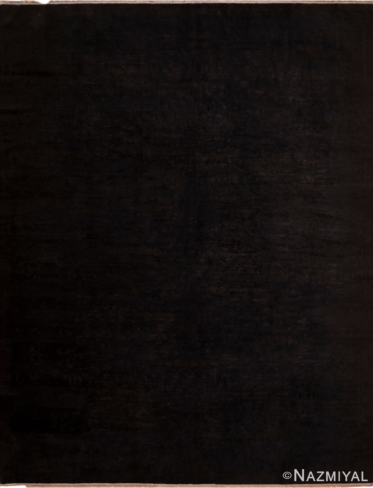 antique black Chinese rug with subtle tonal pattern Nazmiyal Rugs