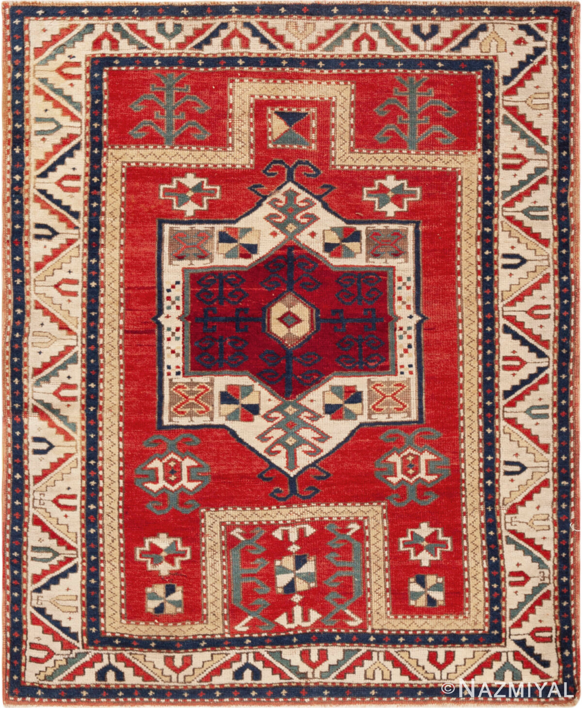 Antique Caucasian Kazak Rug 73850 by Nazmiyal Antique Rugs