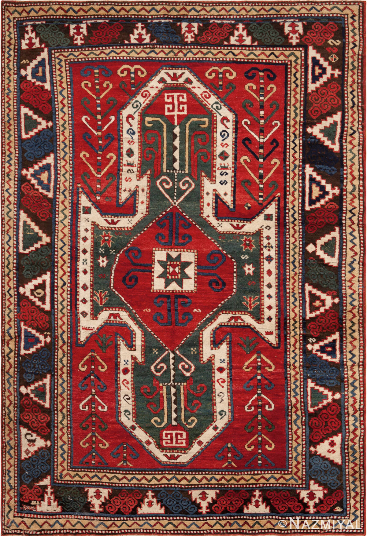 Antique Caucasian Sewan Kazak Rug 73855 by Nazmiyal Antique Rugs