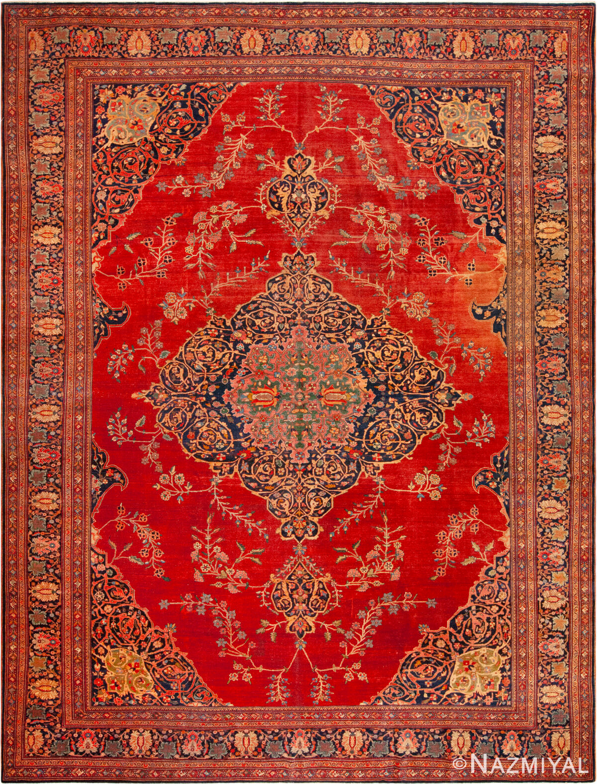 Antique Persian Sarouk Farahan Rug 71905 by Nazmiyal Antique Rugs