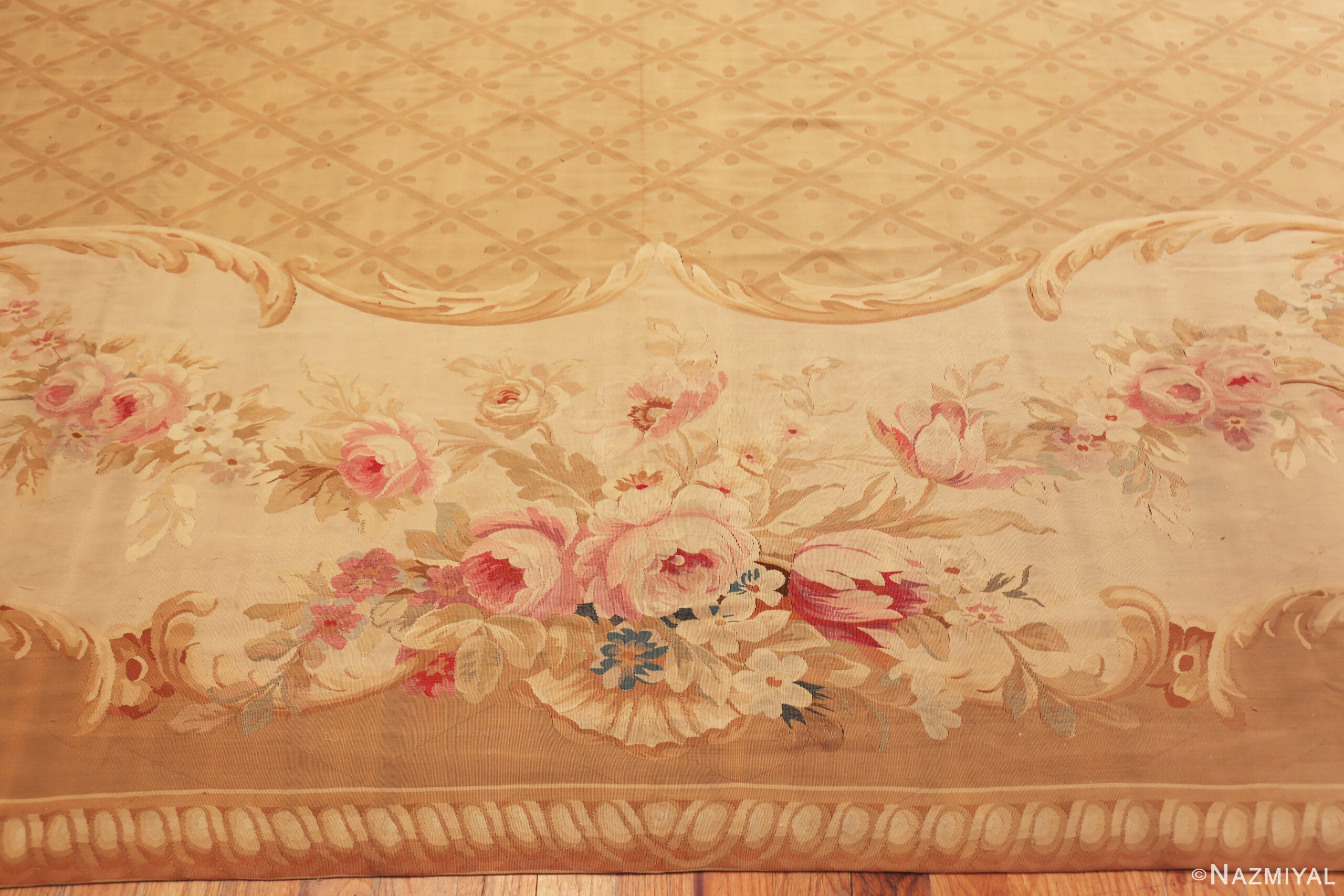 Decorative Large Antique French Aubusson Rug 73672 Nazmiyal