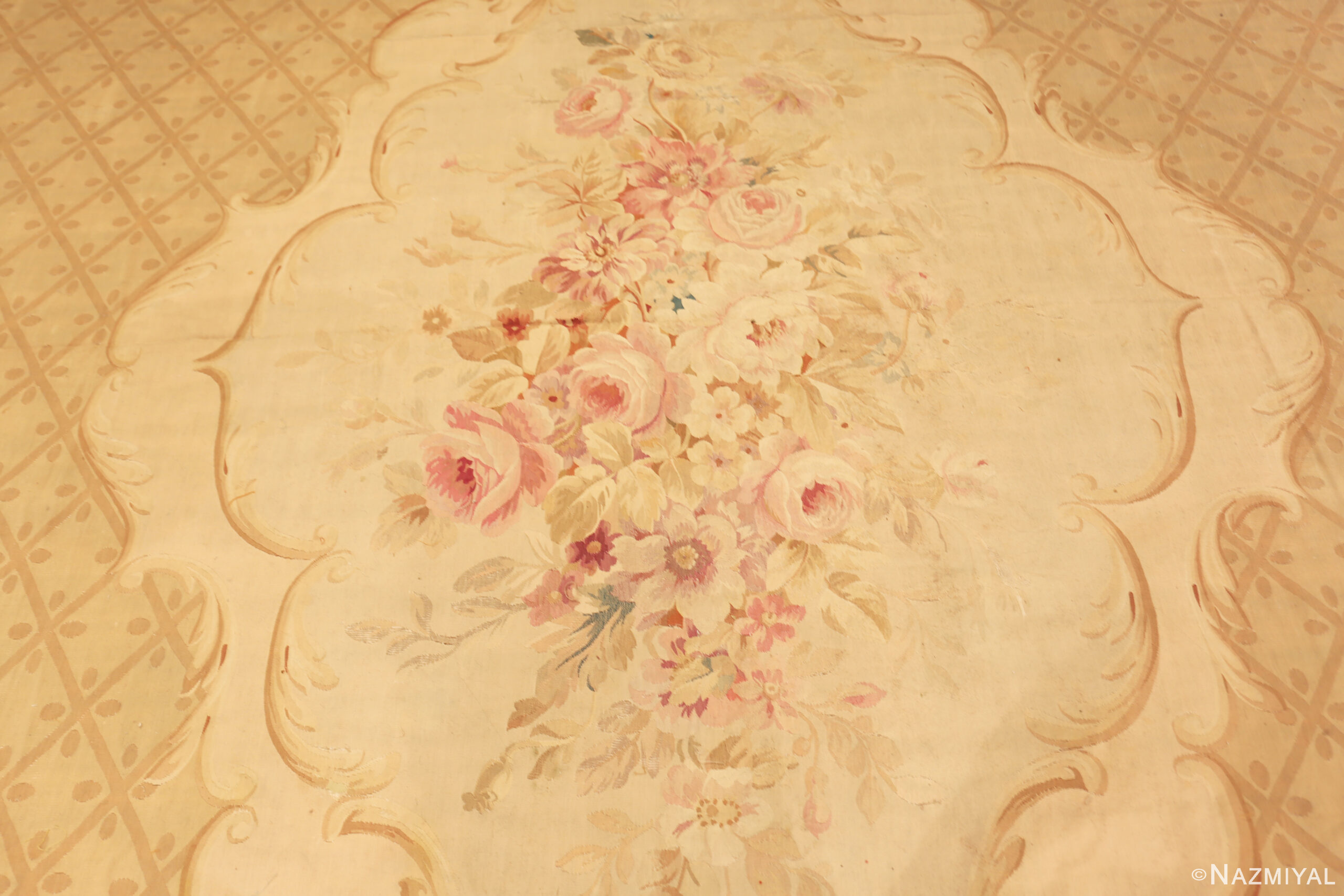 Decorative Large Antique French Aubusson Rug 73672 Nazmiyal
