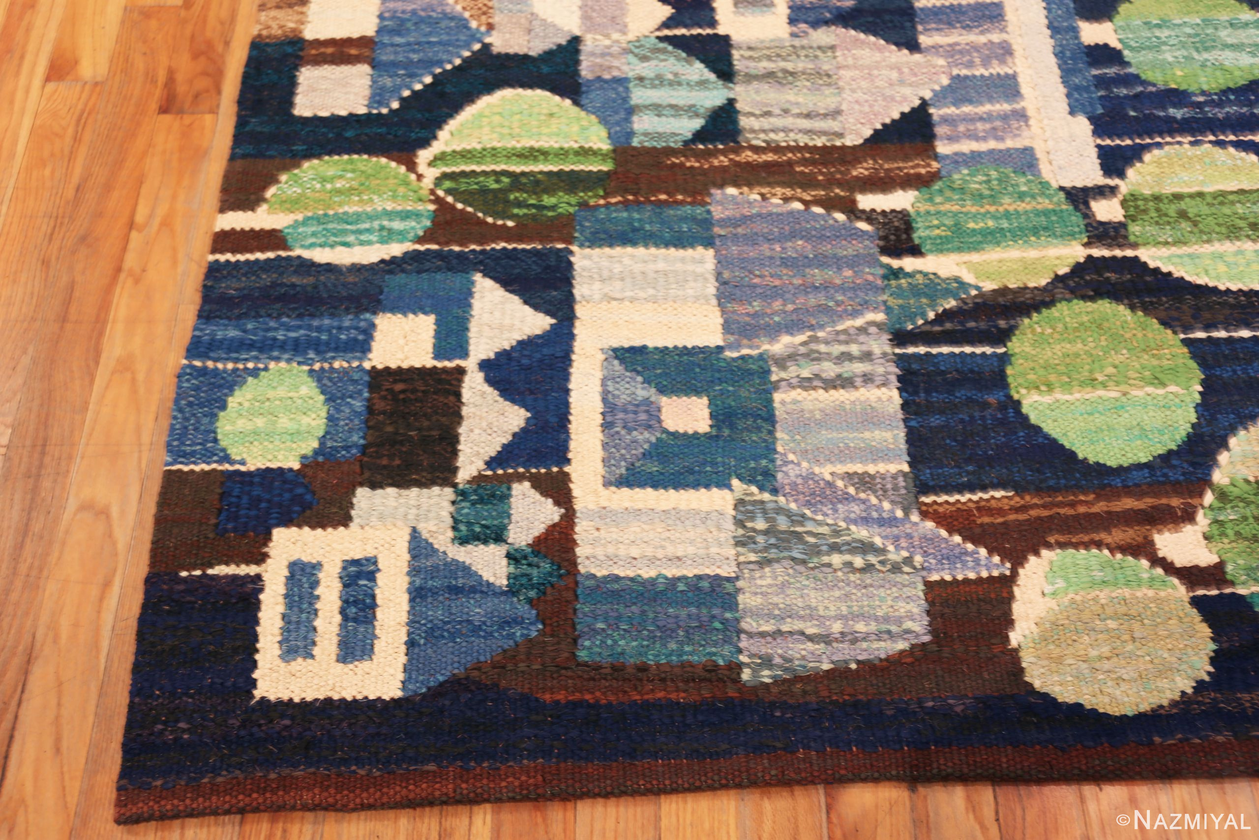 Corner of Large Vintage Scandinavian Swedish Kilim Rug 73862 by Nazmiyal Antique Rugs