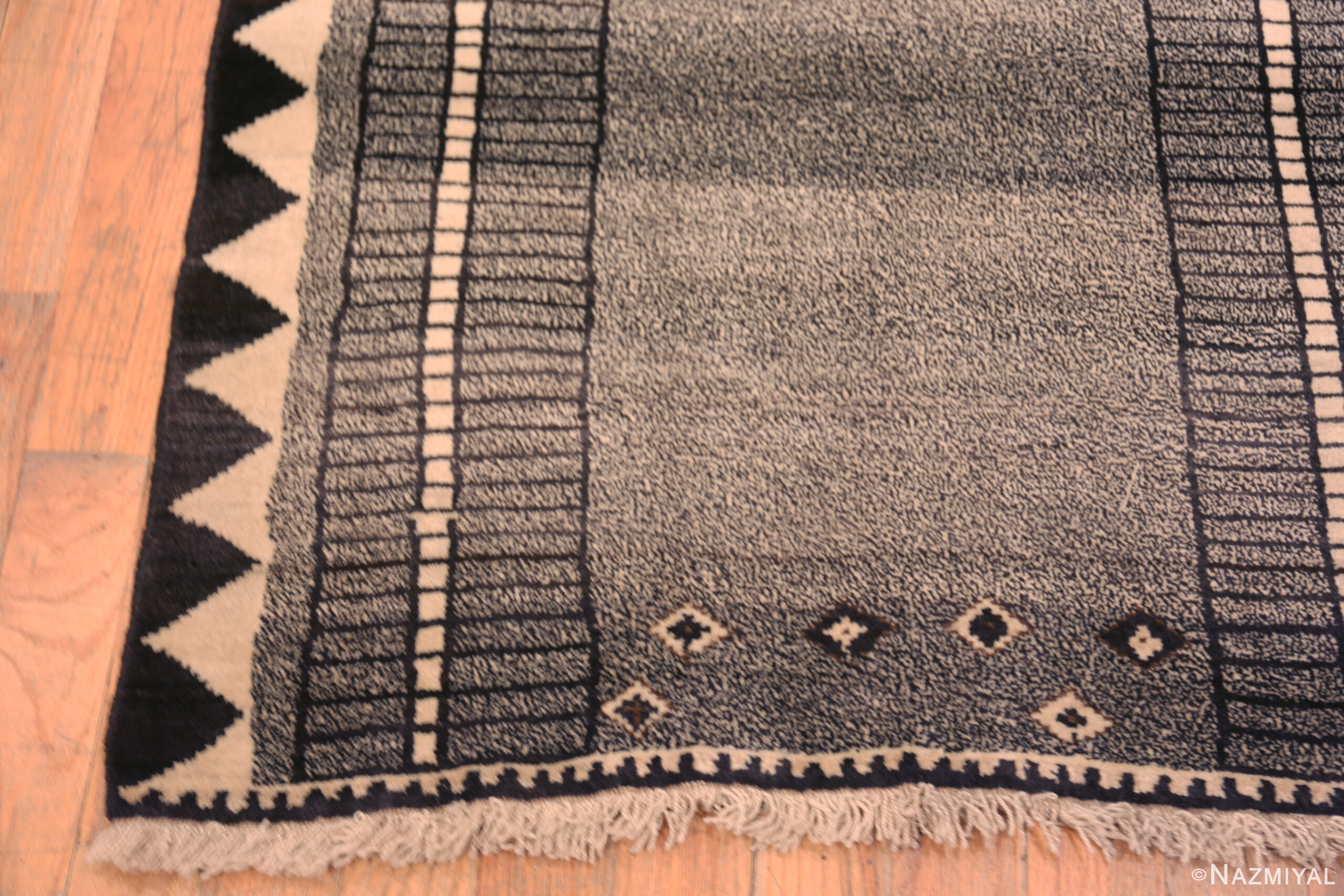 Corner of Primitive Vintage Persian Gabbeh Rug 73789