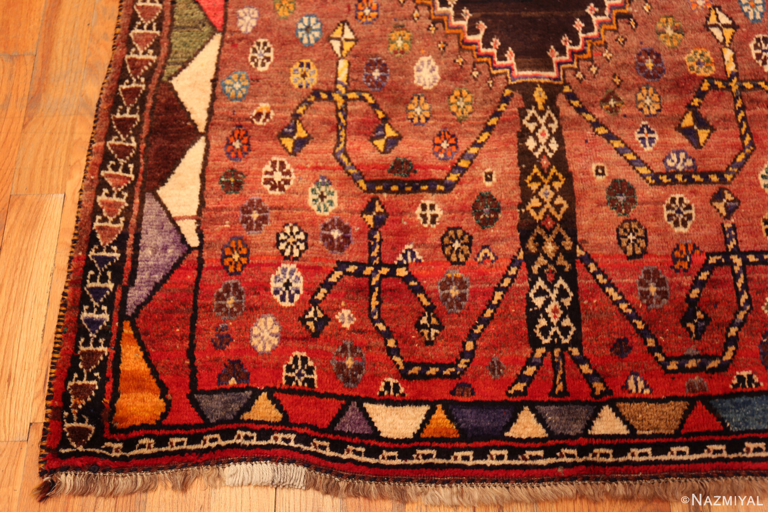 Tree of Life Motif Vintage Persian Gabbeh Rug 73797 Nazmiyal
