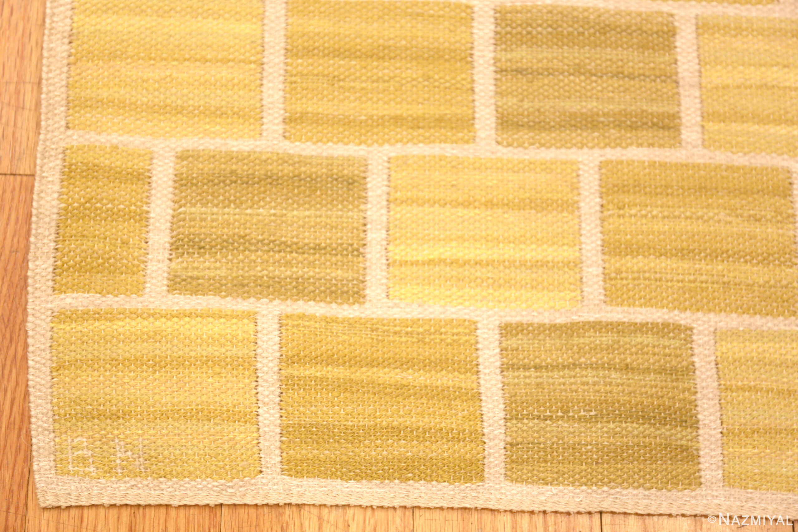 Corner of Vintage Swedish Barbro Nilson Signed Rug 73330 by Nazmiyal Antique Rugs