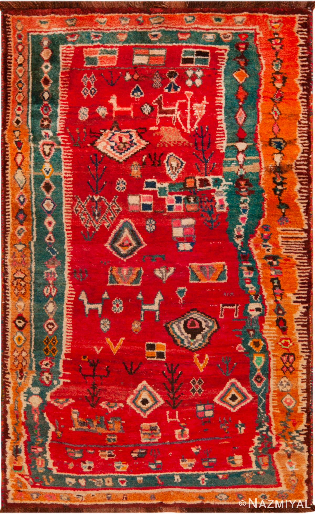 Eclectic Tribal Vintage Persian Gabbeh Rug 73793 by Nazmiyal Antique Rugs