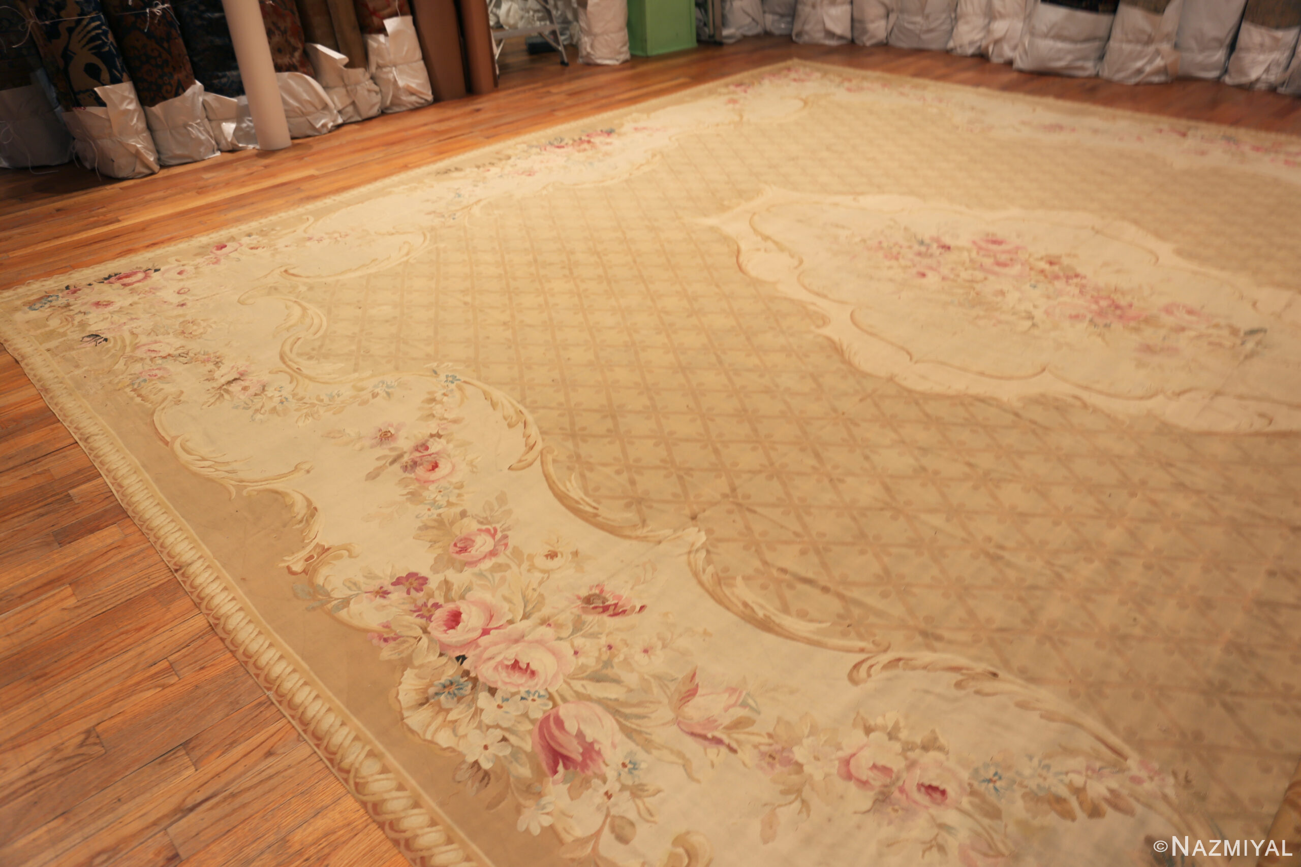 Decorative Large Antique French Aubusson Rug 73672 Nazmiyal