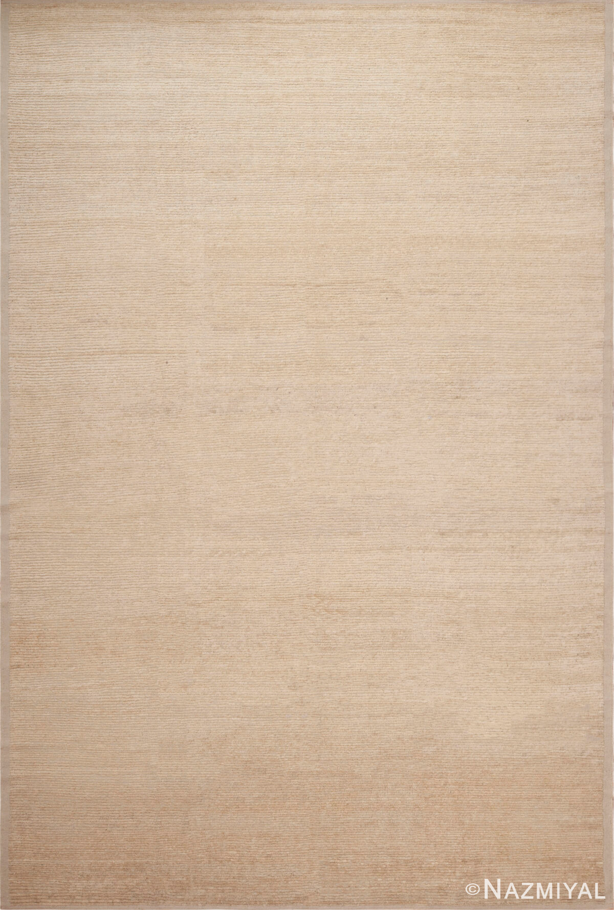 Luxurious Handwoven Wool and Silk Rug in Warm Sand Beige 61204 by Nazmiyal Antique Rugs