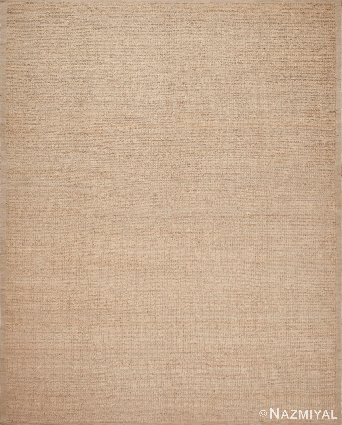 Contemporary Minimalist Wool and Silk Rug in Soft Neutrals 61203 by Nazmiyal Antique Rugs