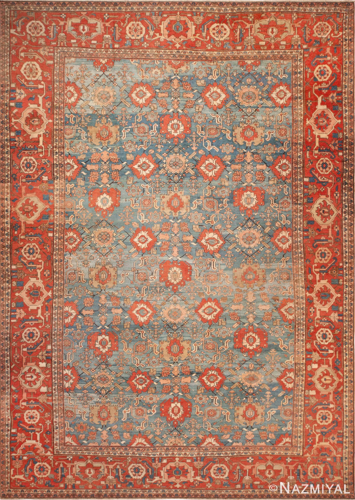 Oversized Antique Persian Heriz Rug 73863 by Nazmiyal Antique Rugs