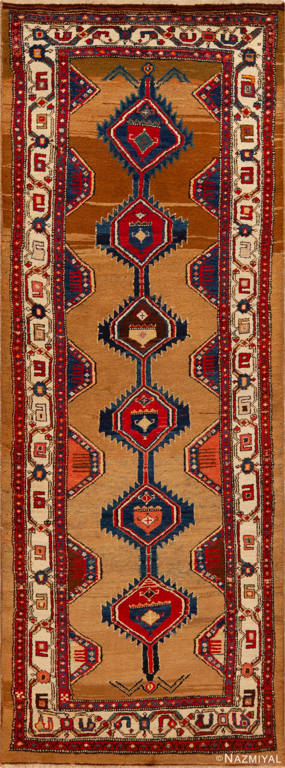 Exceptional Antique Persian Serab Runner with Tribal Linked Diamond Design 73183 by Nazmiyal Antique Rugs