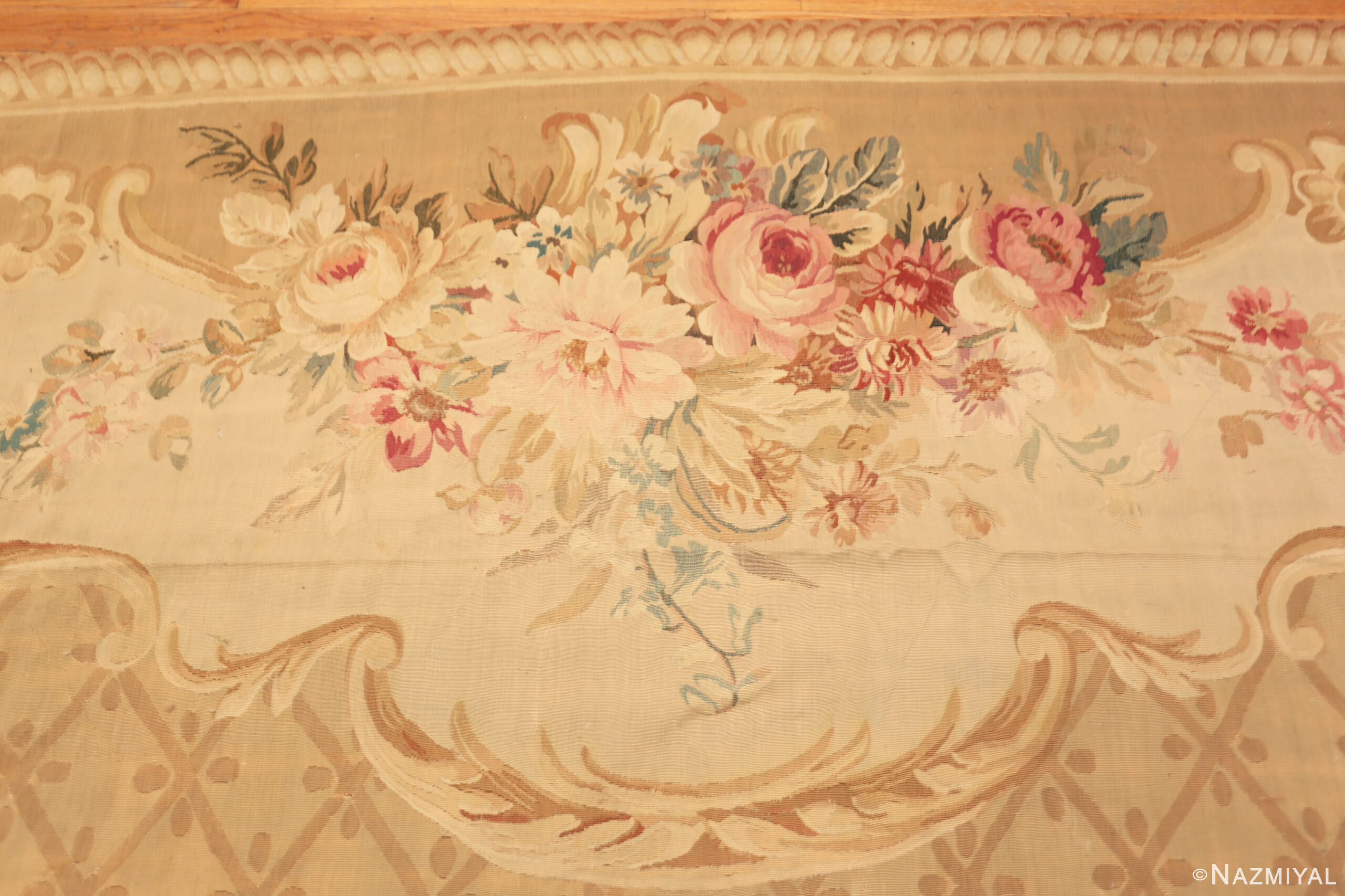 Decorative Large Antique French Aubusson Rug 73672 Nazmiyal