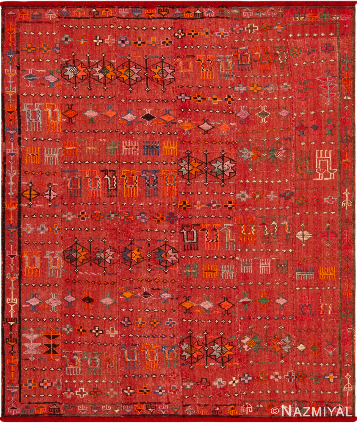 Vintage Persian Flatweave Gabbeh Tribal Rug 73794