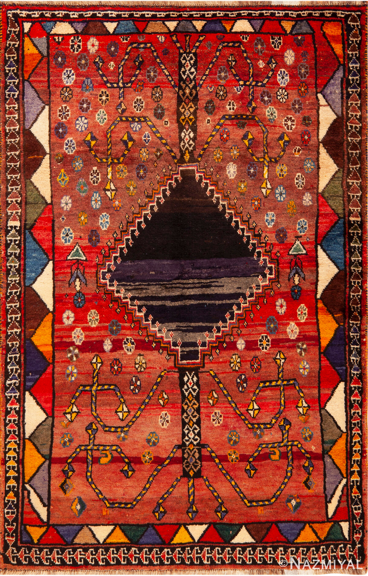 Tree of Life Motif Vintage Persian Gabbeh Rug 73797 Nazmiyal