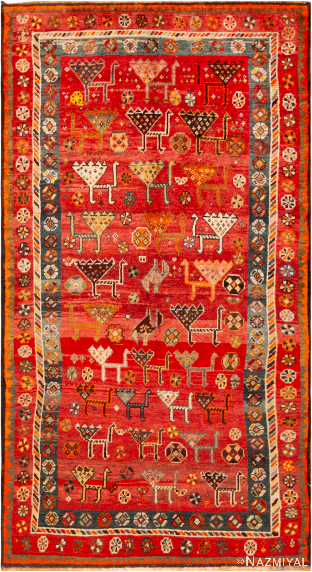 Vintage Persian Gabbeh Rug With Primitive Motifs 73792 by Nazmiyal Antique Rugs