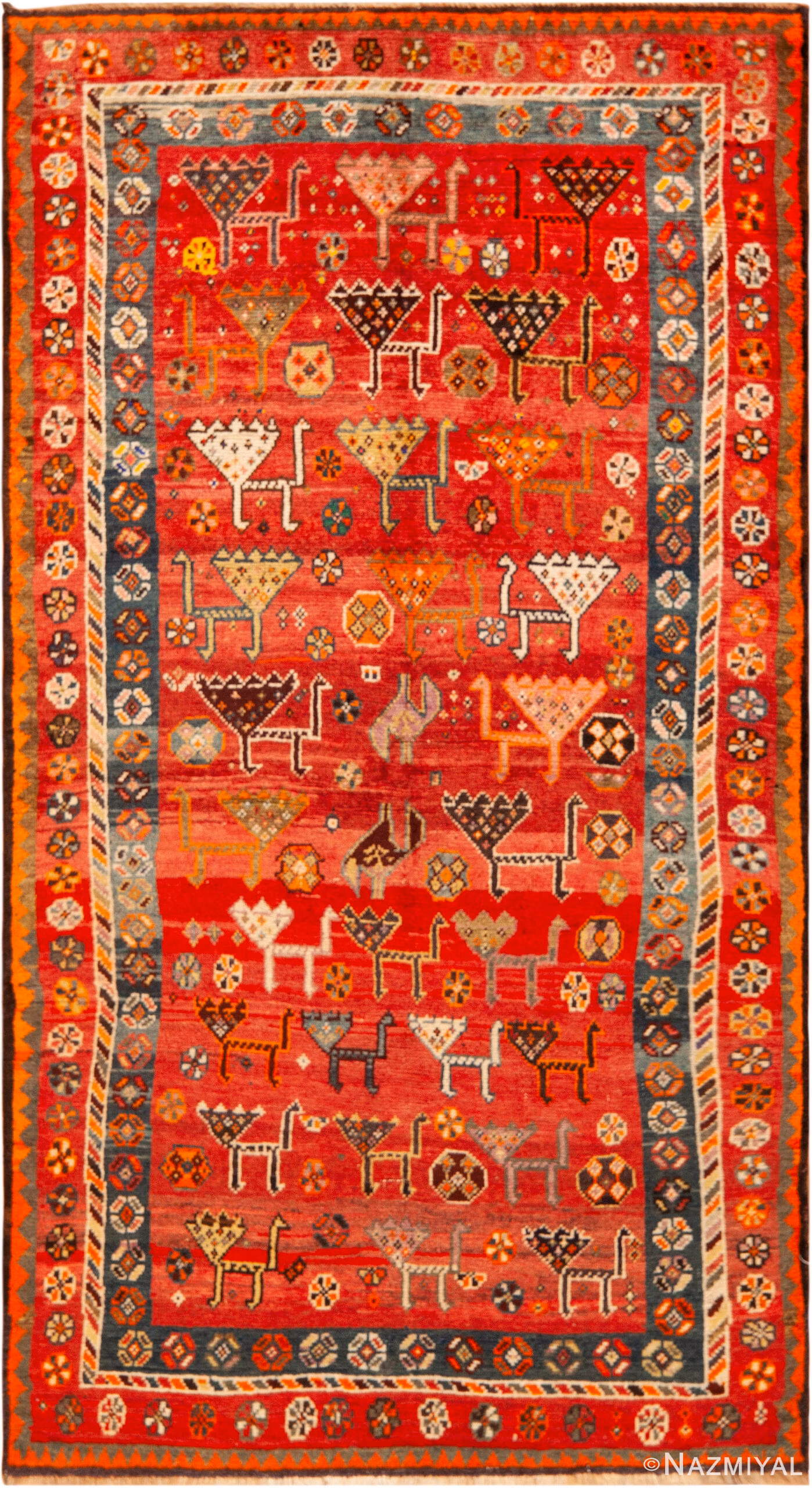Fine Vintage Persian Gabbeh Rug 6'0” X 7'0”