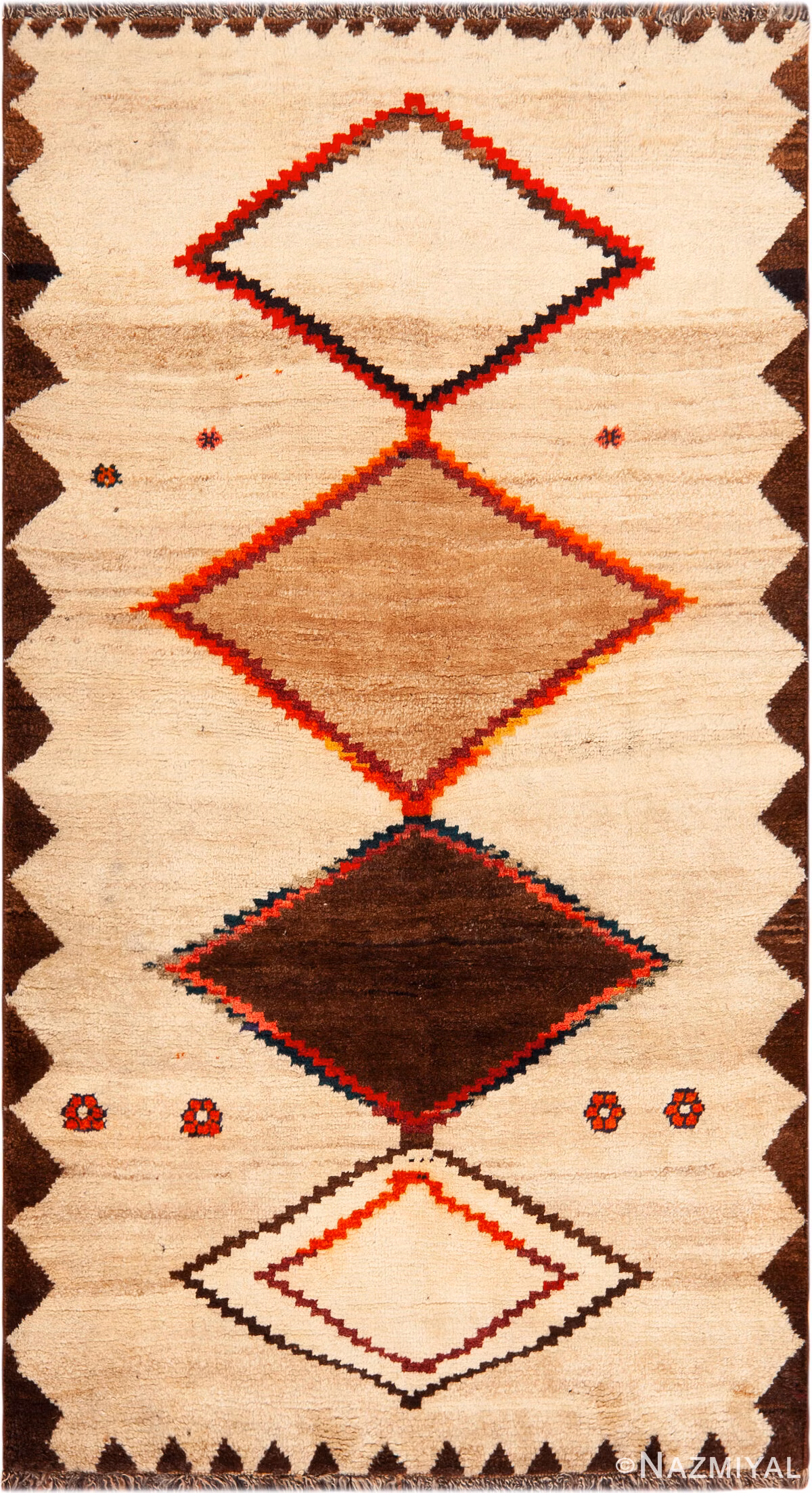 Vintage Tribal Persian Gabbeh Rug 73790 by Nazmiyal Antique Rugs
