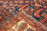 Weave of Antique Persian Serapi Rug with Cerulean Corners 73647 by Nazmiyal Collection