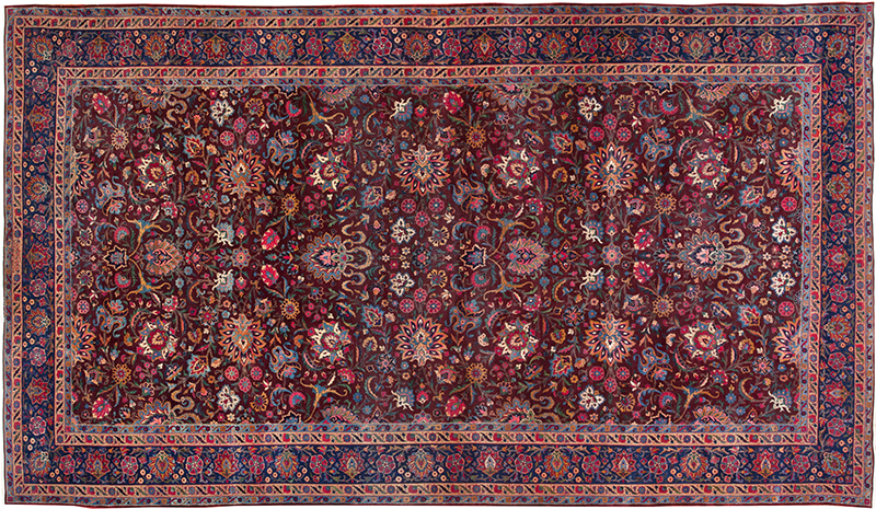 Oversized Antique Aubergine Persian Kerman Area Rug 44830