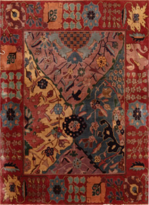 Verdant Jewel Garden Antique Agra Rug 73896 by Nazmiyal Antique Rugs