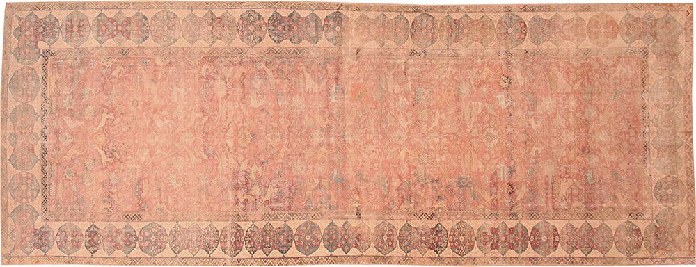Antique Persian Isfahan rug, c. 1600s, 7 ft 7 in x 20 ft 4 in — Nazmiyal #3338