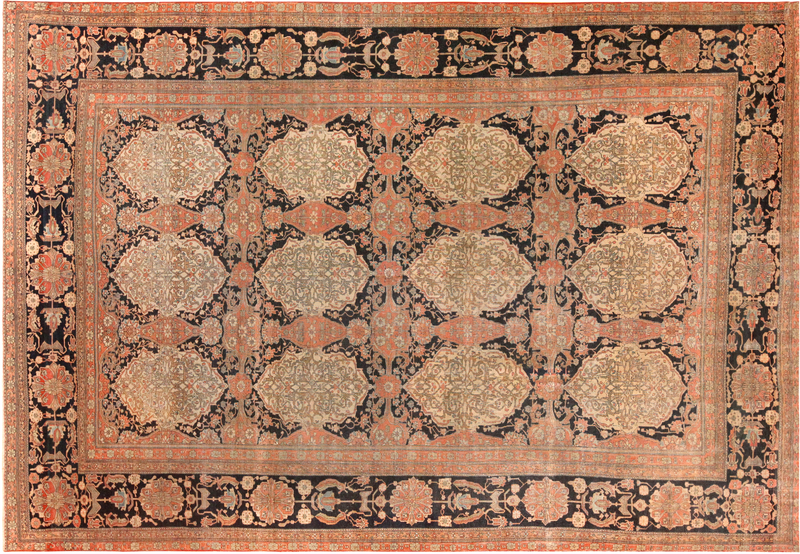 Antique Persian Mohtashem Kashan Rug 72478 by Nazmiyal Antique Rugs