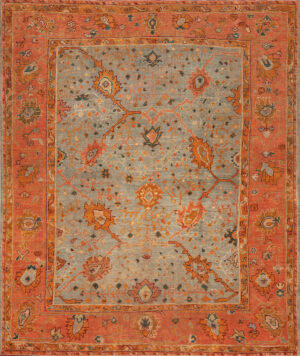 Decorative Antique Turkish Oushak Rug With Classic Open Field Design 73895