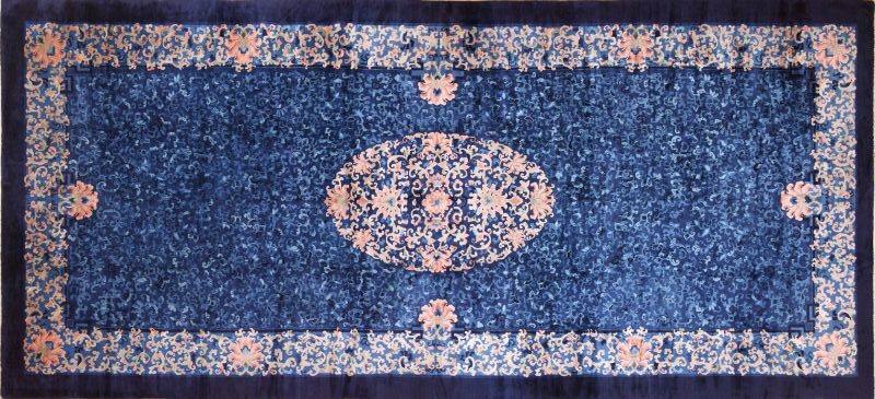 Antique Blue Background Chinese Rug 49240 by Nazmiyal Rugs Blog