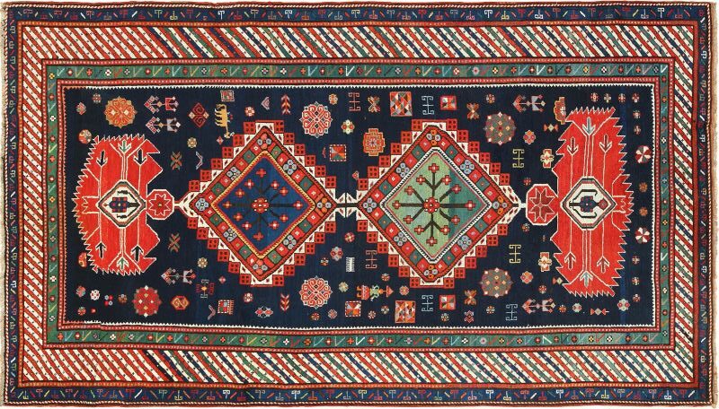 Antique Navy Kazak Caucasian Rug 49507 by Nazmiyal Collection Blog