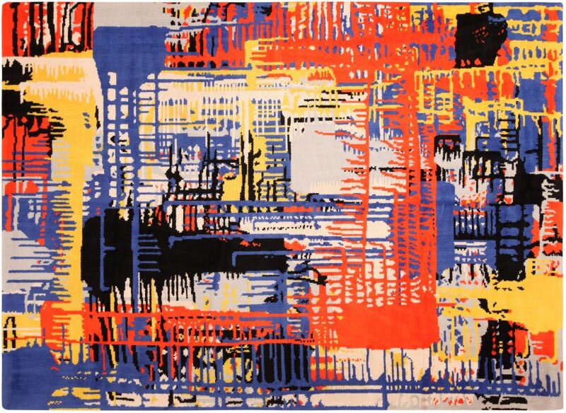 Colorful Vintage Scandinavian Ege Art Line Rug Named Running 71710 by Nazmiyal Rugs Blog