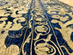 Border of Blue Antique Balkan Embroidery Textile 72402 by Nazmiyal Antique Rugs