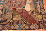 Bottom Detail of Artistic Antique American Hooked Rug Bottom Detail of Artistic Antique American Hooked Rug 73572 by Nazmiyal Antique Rugs