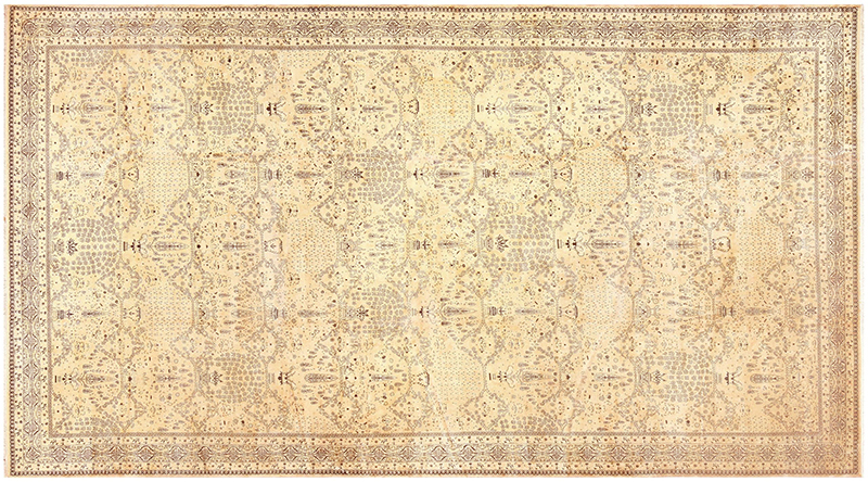 Extra Large and Decorative Neutral Antique Indian Agra Carpet 50110