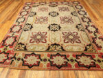 Floor View of Antique Needlepoint English Rug Floor View of Antique Needlepoint English Rug 43967 by Nazmiyal Collection