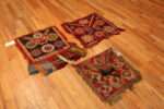 Floor View of Antique Uzbek Lakhai Bags Set 73379 by Nazmiyal Antique Rugs