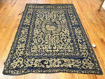 Floor View of Blue Antique Balkan Embroidery Textile 72402 by Nazmiyal Antique Rugs