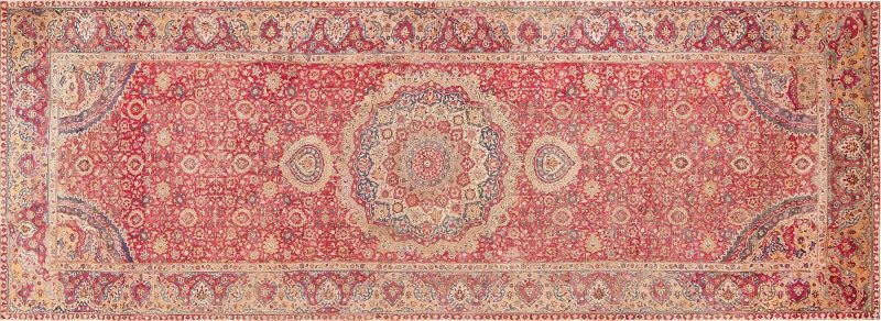 Horizontal Antique Indian Mughal Rug 475971 by Nazmiyal Rugs