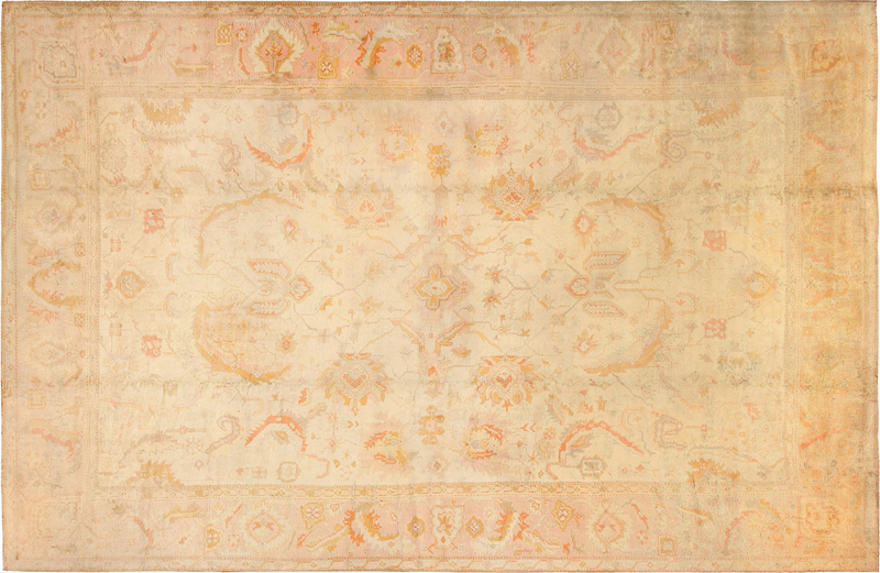 Large Oversized Cream Antique Decorative Turkish Oushak Rug 49166 — Nazmiyal