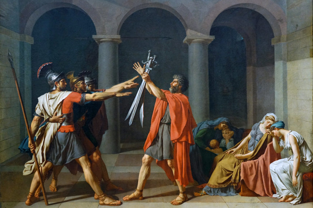 "Oath of the Horatii" Neoclassical Painting by Jacque Louis David Blog Image