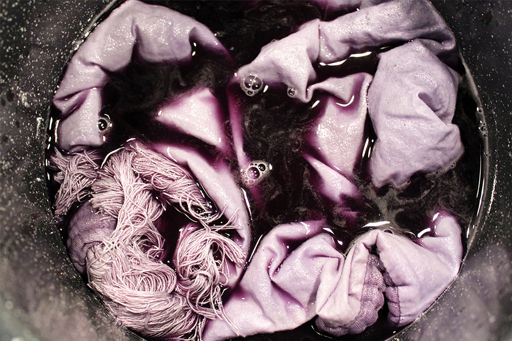 Purple Fabric Being Dyed Blog