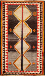 Small Vintage Persian Bold Geometric Gabbeh Rug 73906 by Nazmiyal Collection