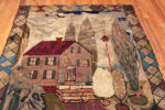 Top of Artistic Antique American Hooked Rugs Top of Artistic Antique American Hooked Rug 73572 by Nazmiyal Antique Rugs
