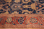 Trim of Majestic Lion Garden: Antique Persian Bakshaish Rug in Indigo and Flame Trim of Majestic Lion Garden: Antique Persian Bakshaish Rug in Indigo and Flame 73575 by Nazmiyal Collection