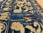 Trim of Blue Antique Balkan Embroidery Textile 72402 by Nazmiyal Antique Rugs