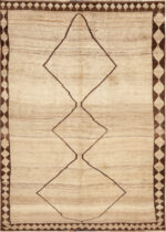 Vintage Persian Gabbeh Ivory Rug 73898 by Nazmiyal Collection