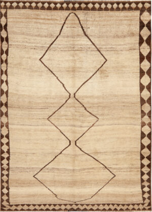 Vintage Persian Gabbeh Ivory Rug 73898 by Nazmiyal Collection
