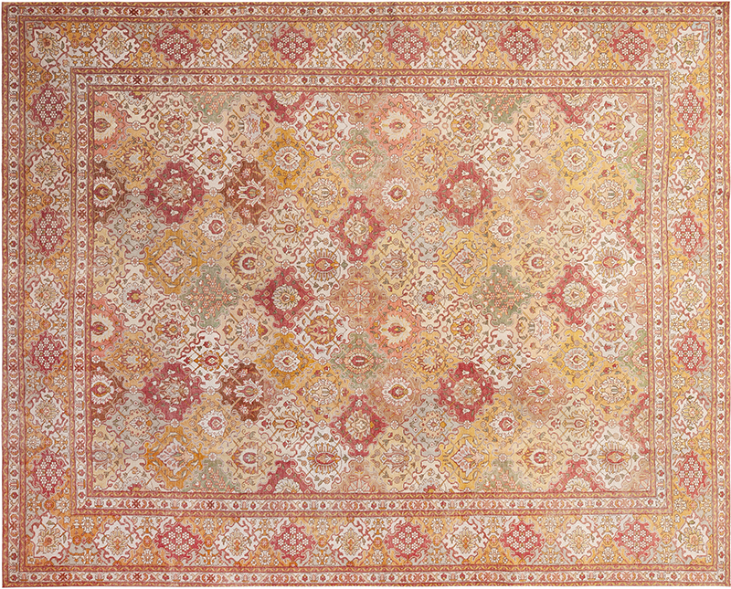 Statement-Making Vintage Persian Garden Design Tabriz Rug 73439