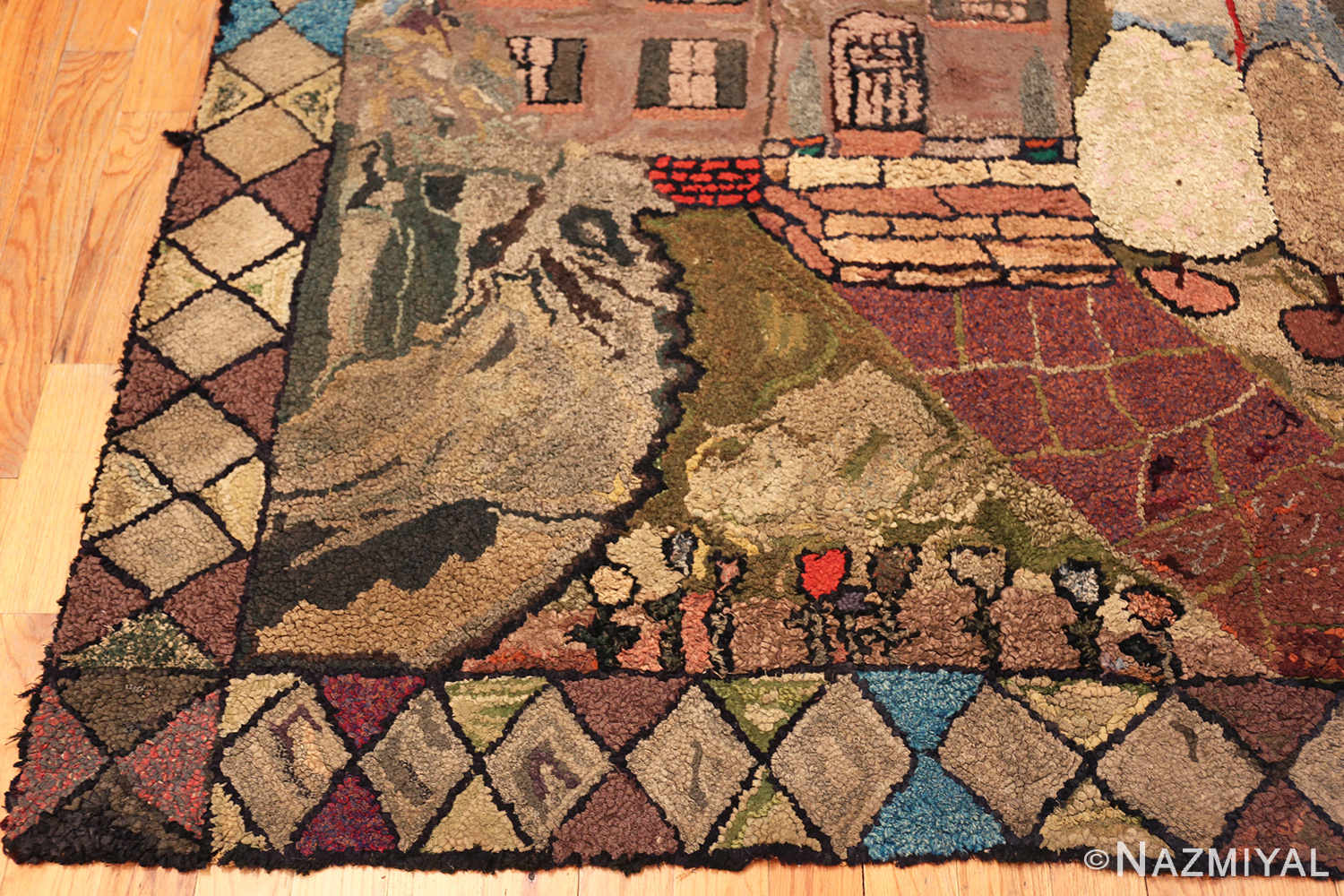 Artistic Antique American Hooked Rug 73572 Nazmiyal Rugs