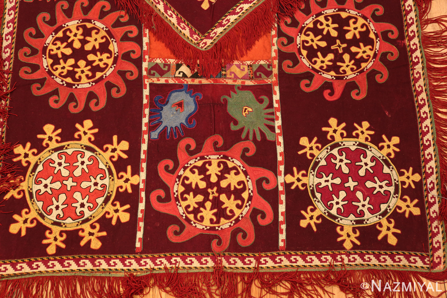 Culturally Rich Antique Uzbek Lakhai Set 73379 Nazmiyal Rugs